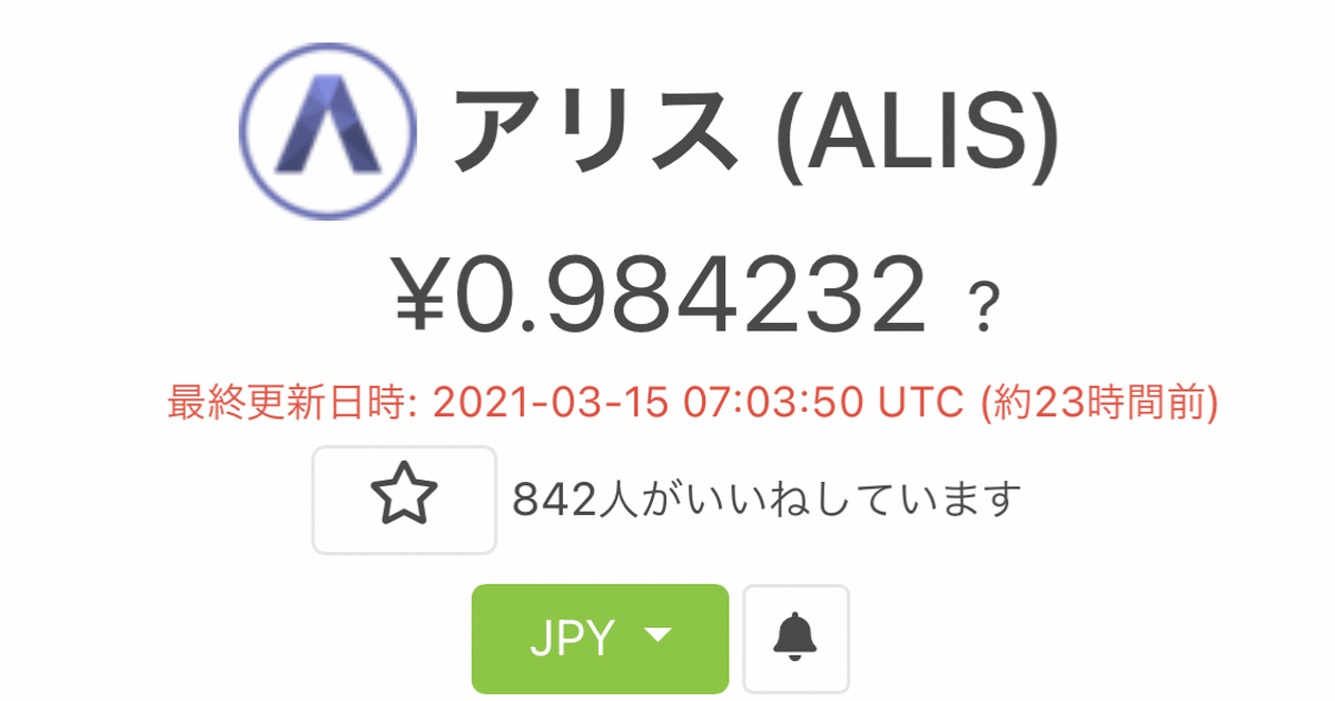 ALISが1円を割ってしまった件 | ALIS